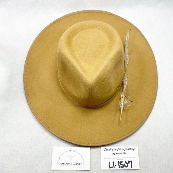 Tan Felt Wide Brim Rancher - Picture 14 of 14